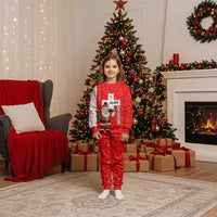 Switzerland Christmas Pajama Set with Santa Sleigh Silhouette and Red Holiday Icon - Wonder Print Shop
