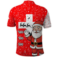 Switzerland Christmas Polo Shirt with Santa Sleigh Silhouette and Red Holiday Icon - Wonder Print Shop