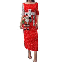 Switzerland Christmas Puletasi with Santa Sleigh Silhouette and Red Holiday Icon - Wonder Print Shop