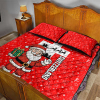 Switzerland Christmas Quilt Bed Set with Santa Sleigh Silhouette and Red Holiday Icon - Wonder Print Shop