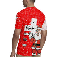 Switzerland Christmas Rugby Jersey with Santa Sleigh Silhouette and Red Holiday Icon - Wonder Print Shop