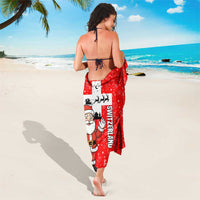 Switzerland Christmas Sarong with Santa Sleigh Silhouette and Red Holiday Icon - Wonder Print Shop