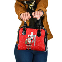 Switzerland Christmas Shoulder Handbag with Santa Sleigh Silhouette and Red Holiday Icon - Wonder Print Shop