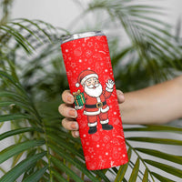 Switzerland Christmas Skinny Tumbler with Santa Sleigh Silhouette and Red Holiday Icon - Wonder Print Shop