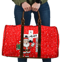 Switzerland Christmas Travel Bag with Santa Sleigh Silhouette and Red Holiday Icon - Wonder Print Shop