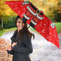 Switzerland Christmas Umbrella with Santa Sleigh Silhouette and Red Holiday Icon - Wonder Print Shop