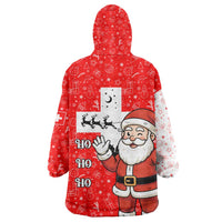 Switzerland Christmas Wearable Blanket Hoodie with Santa Sleigh Silhouette and Red Holiday Icon - Wonder Print Shop