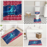 Norway Christmas Bathroom Set with Northern Lights Snowflake Pattern and Nordic Forest - Wonder Print Shop