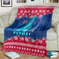 Norway Christmas Blanket with Northern Lights Snowflake Pattern and Nordic Forest - Wonder Print Shop