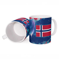 Norway Christmas Ceramic Mug with Northern Lights Snowflake Pattern and Nordic Forest - Wonder Print Shop
