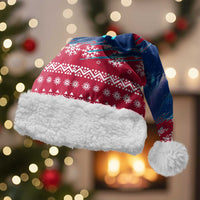 Norway Christmas Santa Hat with Northern Lights Snowflake Pattern and Nordic Forest - Wonder Print Shop