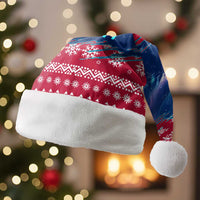 Norway Christmas Santa Hat with Northern Lights Snowflake Pattern and Nordic Forest - Wonder Print Shop