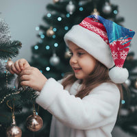 Norway Christmas Santa Hat with Northern Lights Snowflake Pattern and Nordic Forest - Wonder Print Shop