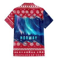 Norway Christmas Family Matching Mermaid Dress and Hawaiian Shirt with Northern Lights Snowflake Pattern and Nordic Forest - Wonder Print Shop
