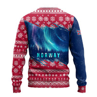Norway Christmas Ugly Christmas Sweater with Northern Lights Snowflake Pattern and Nordic Forest - Wonder Print Shop
