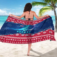 Norway Christmas Sarong with Northern Lights Snowflake Pattern and Nordic Forest - Wonder Print Shop