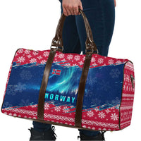 Norway Christmas Travel Bag with Northern Lights Snowflake Pattern and Nordic Forest - Wonder Print Shop