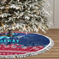 Norway Christmas Tree Skirt with Northern Lights Snowflake Pattern and Nordic Forest - Wonder Print Shop