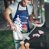 Norway Christmas Apron with Nordic Gnome Santa White Tree and Snowflake - Wonder Print Shop