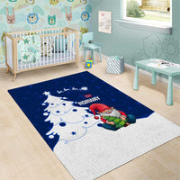Norway Christmas Area Rug with Nordic Gnome Santa White Tree and Snowflake - Wonder Print Shop
