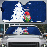 Norway Christmas Auto Sun Shade with Nordic Gnome Santa White Tree and Snowflake - Wonder Print Shop