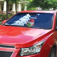 Norway Christmas Auto Sun Shade with Nordic Gnome Santa White Tree and Snowflake - Wonder Print Shop