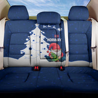Norway Christmas Back Car Seat Cover with Nordic Gnome Santa White Tree and Snowflake - Wonder Print Shop