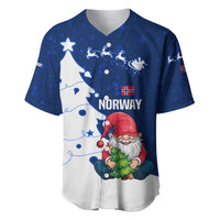 Norway Christmas Baseball Jersey with Nordic Gnome Santa White Tree and Snowflake - Wonder Print Shop