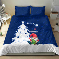 Norway Christmas Bedding Set with Nordic Gnome Santa White Tree and Snowflake - Wonder Print Shop