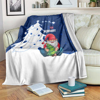 Norway Christmas Blanket with Nordic Gnome Santa White Tree and Snowflake - Wonder Print Shop