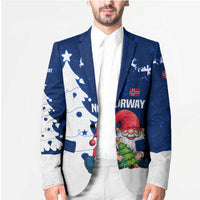 Norway Christmas Blazer with Nordic Gnome Santa White Tree and Snowflake - Wonder Print Shop