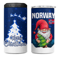 Norway Christmas 4 in 1 Can Cooler Tumbler with Nordic Gnome Santa White Tree and Snowflake - Wonder Print Shop
