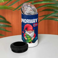 Norway Christmas 4 in 1 Can Cooler Tumbler with Nordic Gnome Santa White Tree and Snowflake - Wonder Print Shop