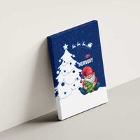 Norway Christmas Canvas Wall Art with Nordic Gnome Santa White Tree and Snowflake - Wonder Print Shop