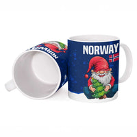 Norway Christmas Ceramic Mug with Nordic Gnome Santa White Tree and Snowflake - Wonder Print Shop