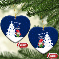Norway Christmas Ceramic Ornament with Nordic Gnome Santa White Tree and Snowflake - Wonder Print Shop