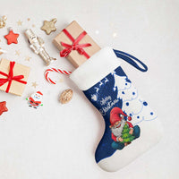 Norway Christmas Stocking with Nordic Gnome Santa White Tree and Snowflake - Wonder Print Shop