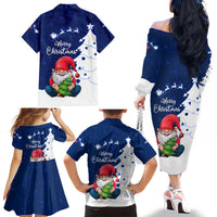 Norway Christmas Family Matching Off The Shoulder Long Sleeve Dress and Hawaiian Shirt with Nordic Gnome Santa White Tree and Snowflake - Wonder Print Shop