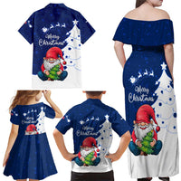 Norway Christmas Family Matching Off Shoulder Maxi Dress and Hawaiian Shirt with Nordic Gnome Santa White Tree and Snowflake - Wonder Print Shop