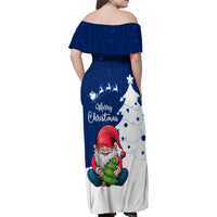 Norway Christmas Family Matching Off Shoulder Maxi Dress and Hawaiian Shirt with Nordic Gnome Santa White Tree and Snowflake - Wonder Print Shop