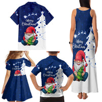 Norway Christmas Family Matching Tank Maxi Dress and Hawaiian Shirt with Nordic Gnome Santa White Tree and Snowflake - Wonder Print Shop