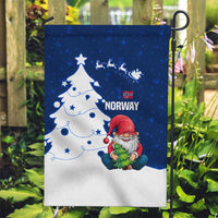 Norway Christmas Garden Flag with Nordic Gnome Santa White Tree and Snowflake - Wonder Print Shop