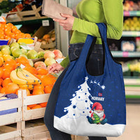 Norway Christmas Grocery Bag with Nordic Gnome Santa White Tree and Snowflake - Wonder Print Shop