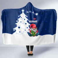 Norway Christmas Hooded Blanket with Nordic Gnome Santa White Tree and Snowflake - Wonder Print Shop