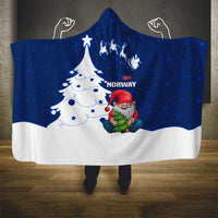 Norway Christmas Hooded Blanket with Nordic Gnome Santa White Tree and Snowflake - Wonder Print Shop