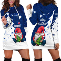 Norway Christmas Hoodie Dress with Nordic Gnome Santa White Tree and Snowflake - Wonder Print Shop