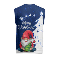 Norway Christmas Knitted V-Neck Vest with Nordic Gnome Santa White Tree and Snowflake - Wonder Print Shop