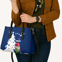 Norway Christmas Leather Bag with Nordic Gnome Santa White Tree and Snowflake - Wonder Print Shop