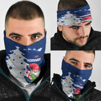 Norway Christmas Neck Gaiter with Nordic Gnome Santa White Tree and Snowflake - Wonder Print Shop