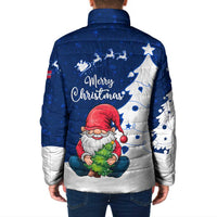Norway Christmas Padded Jacket with Nordic Gnome Santa White Tree and Snowflake - Wonder Print Shop